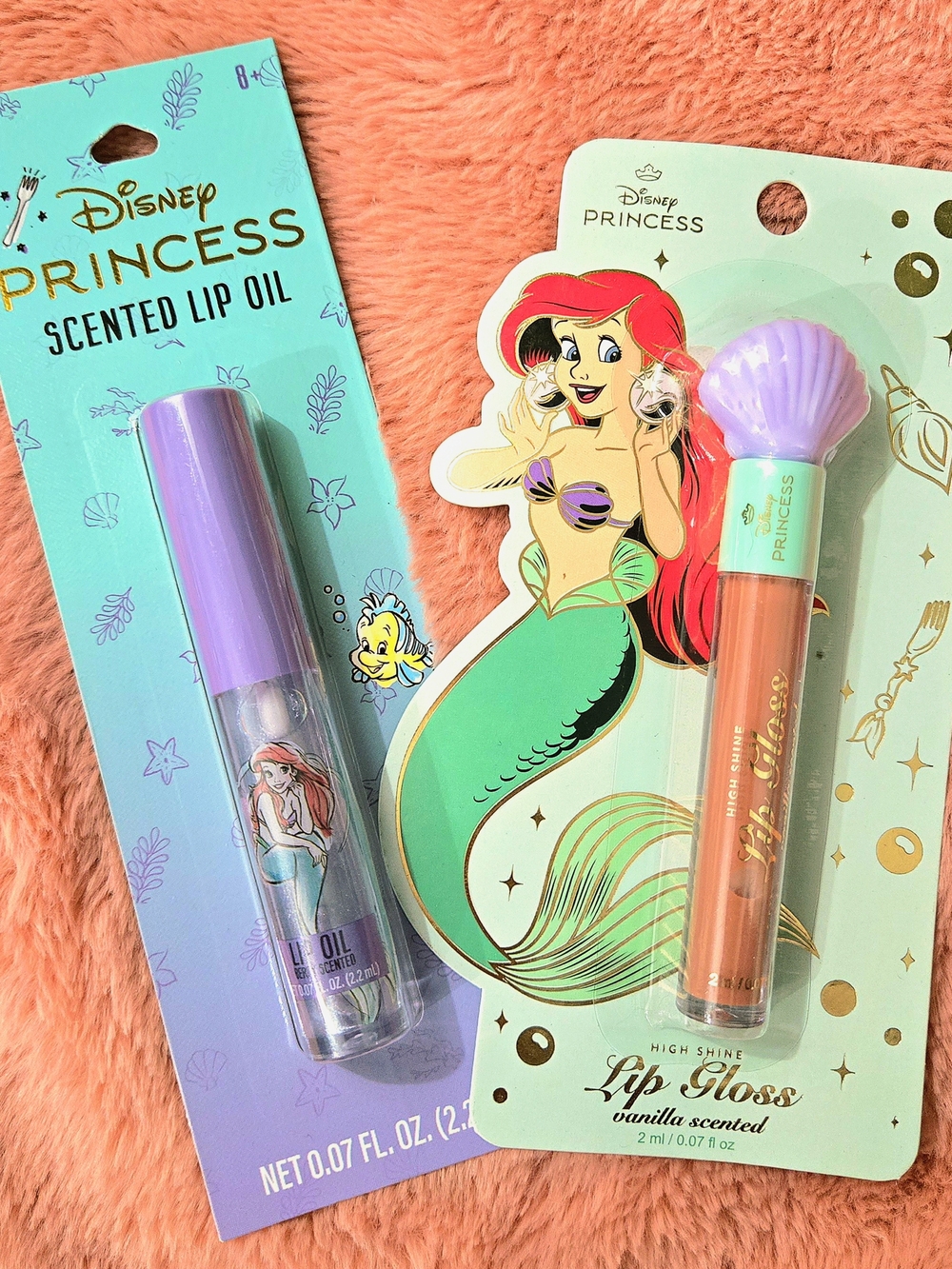 NEW Disney Princess Ariel The Little Mermaid Scented Lip Oil & Lip Gloss Set